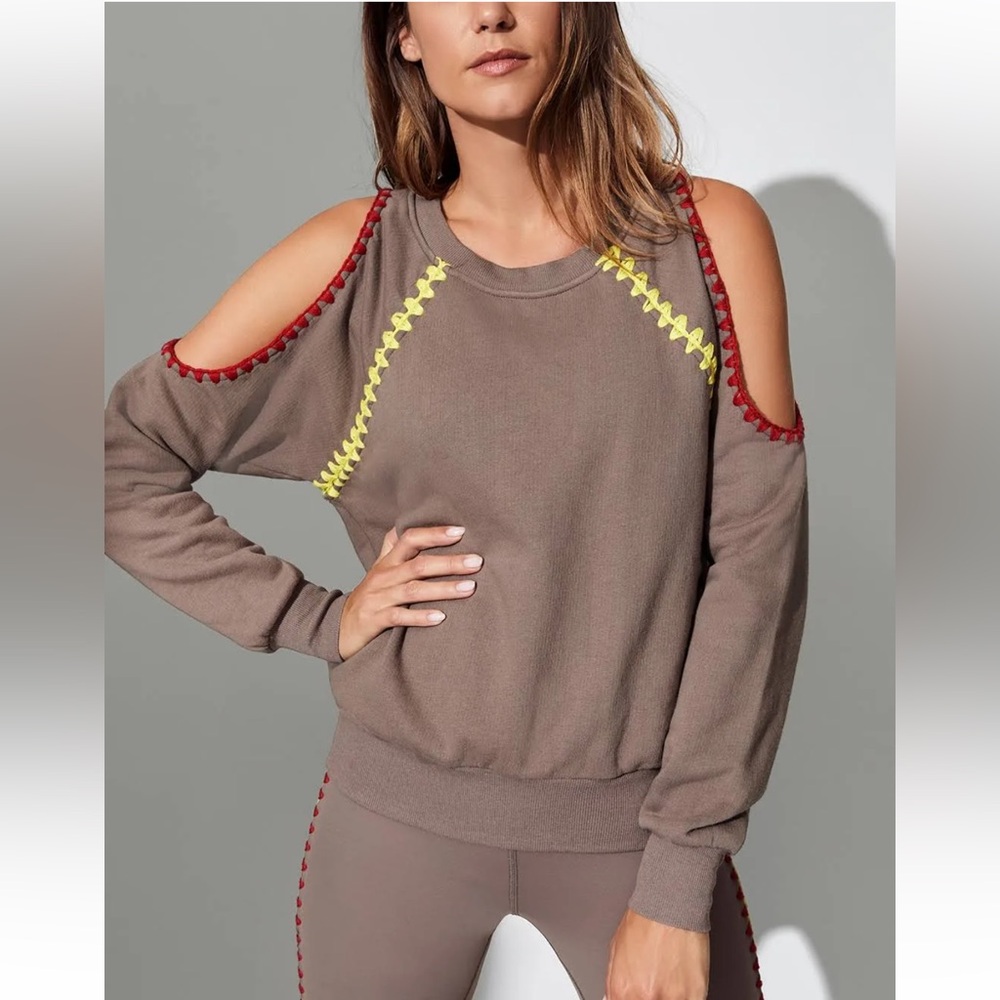 Carbon38 Crochet Cold Shoulder Sweatshirt like NEW